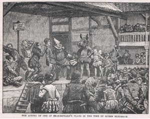 La actuación de una de las obras de Shakespeare en la época de Isabel I de Henry Marriott Paget